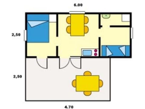 Chalet 4 Personen - ohne Sanitäranlagen