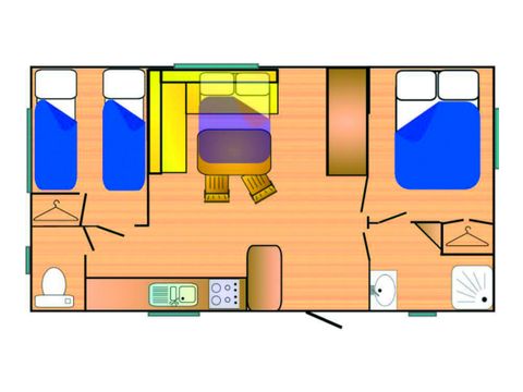 Mobilheim 6 personen - Riviera 750-2 A/C CD