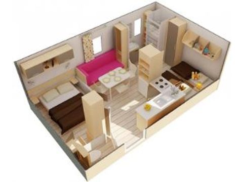 Mobilheim 4 Personen - CANCUN - 2 Schlafzimmer - SAMSTAG
