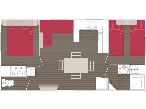 Mobilheim 4 Personen - TAMPICO - 2 Schlafzimmer - SAMSTAG