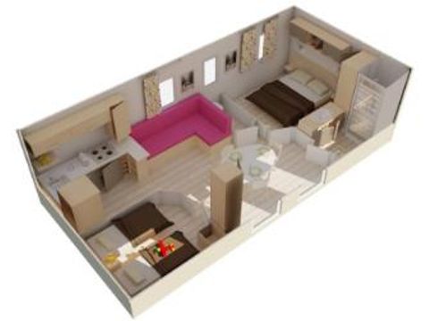 Mobilheim 6 Personen - MEXICO - 2 Schlafzimmer - SAMSTAG