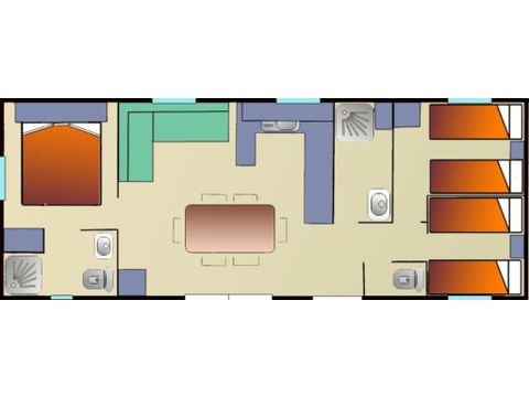 Mobilheim 7 Personen - Sunêlia Prestige 40m², 6-7pl - 3 Schlafz.