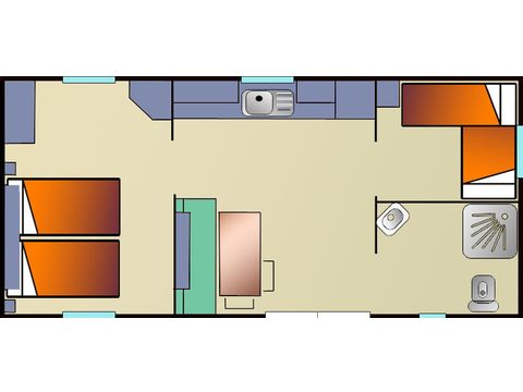 Mobilheim 6 Personen - Loisir Confort PMR 32m², 4-6pl-2ch