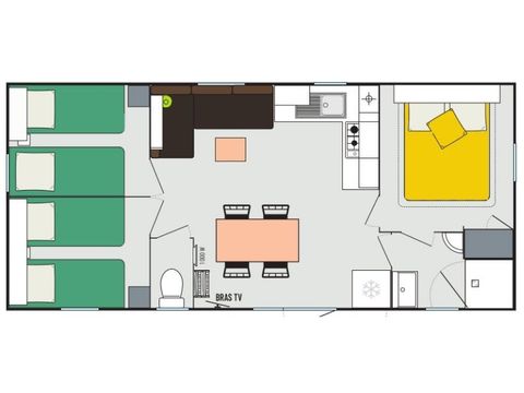 Mobilheim 6 Personen - LOISIRS - 3 Schlafzimmer - TV