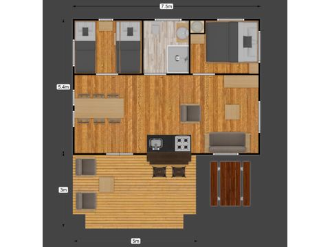 Bungalowzelt 4 personen - Luxury Lodge