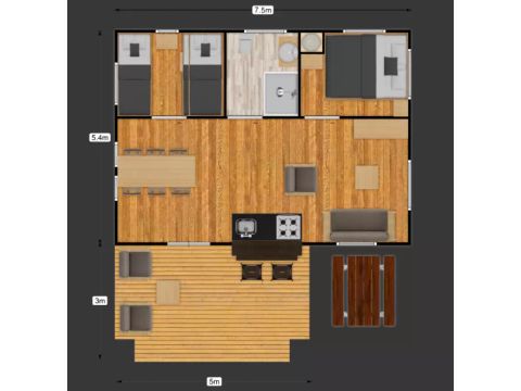 Zelt 5 personen - Luxury Lodge 3 Zimmer 4/5 Personen