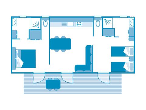 Mobilheim 4 Personen - COTTAGE 4p 2ch 2SdB clim ****