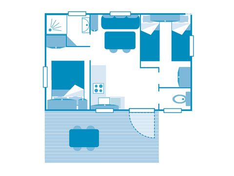 Mobilheim 4 Personen - COTTAGE 4p 2ch **