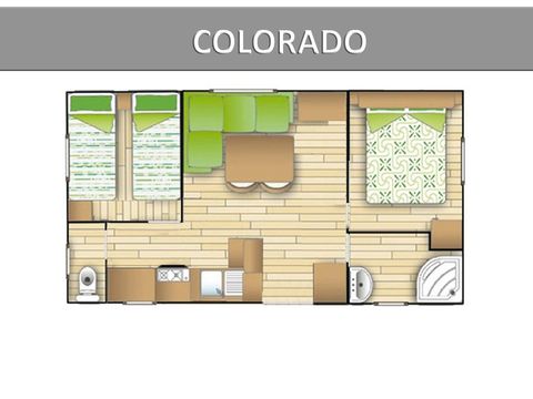 Mobilheim 6 Personen - COLORADO ECO - 2 Schlafzimmer - KLIMA - TV