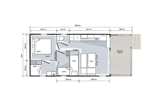 Mobilheim 5 Personen - Ciela Privilege Bay - 2 Schlafzimmer