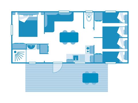 Mobilheim 7 Personen - COTTAGE 6/7p 3ch clim ***