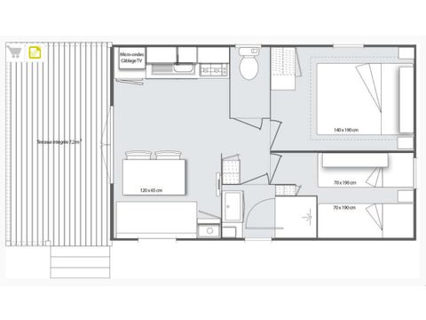 Mobilheim 4 Personen - Bleu 4 pers clim