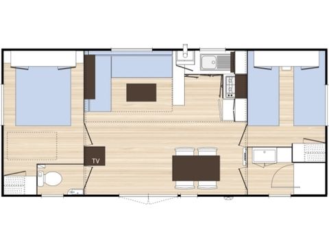 Mobilheim 4 Personen - Klassisch 2 Schlafzimmer