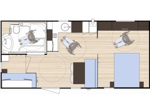 Mobilheim 3 Personen - Classic 2 Schlafzimmer - geeignet für Menschen mit eingeschränkter Mobilität