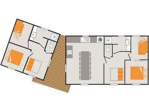 Chalet 12 Personen - Confort 22+43 m² - 12 pers.
