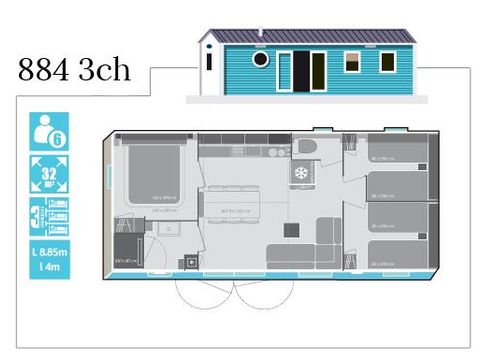 Mobilheim 6 Personen - GD CONFORT