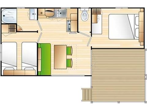 Mobilheim 4 Personen - Mobilheim Bambou