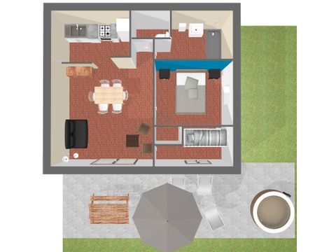 LANDHAUS 6 Personen - Ferienhaus 2 Schlafzimmer mit Jacuzzi