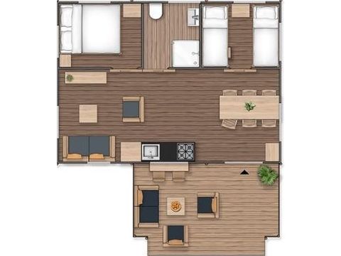 Safarizelt 5 Personen - SAFARI LODGE - 40m²- 2 Zimmer