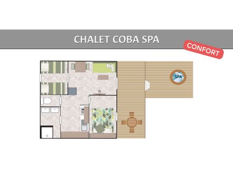 Chalet 4 personen - COBA. KOMFORT MIT SPA