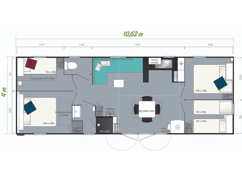 Mobilheim 8 Personen - Smala (max. 4 Erwachsene)