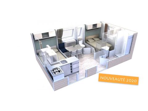 Mobilheim 4 Personen - EVO 24 24m² 2 Schlafzimmer (Samstag bis Samstag) - NEUHEIT 2020
