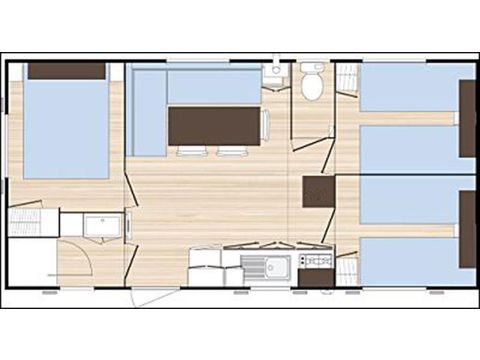 Mobilheim 6 Personen - OPHEA3 - 3 Schlafzimmer (Samstag bis Samstag)