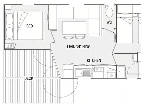 Mobilheim 4 Personen - OPHEA - 2 Schlafzimmer
