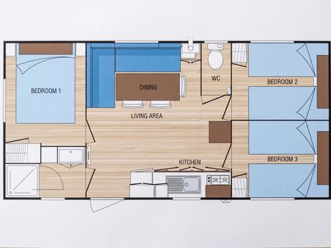 Mobilheim 6 Personen - OPHEA - 3 Schlafzimmer