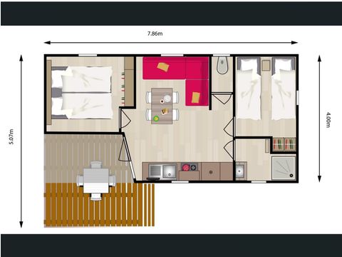 Chalet 4 Personen - 2+2 (bis 12 Jahre) Fasan