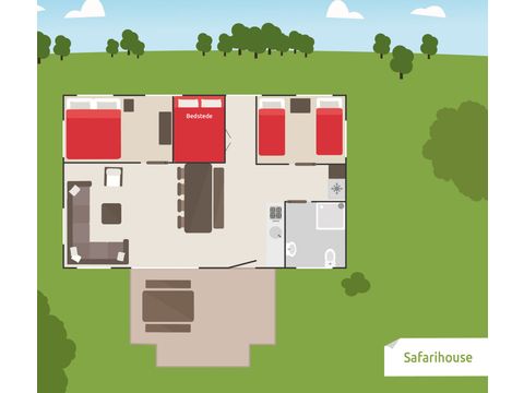 Zelt 8 Personen - Safari-Haus