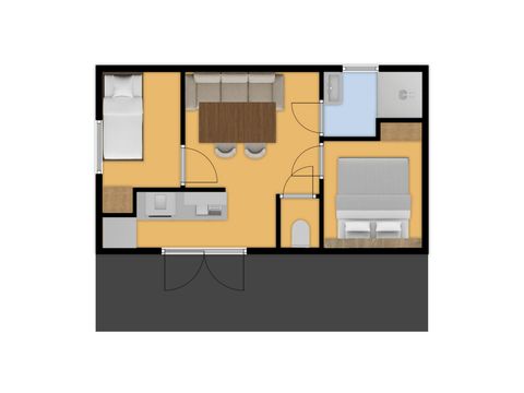 Mobilheim 3 Personen - Mobilheim de Zeerob nr. 1