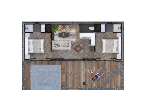 Lodge 4 personen - Panorama mit Whirlpool