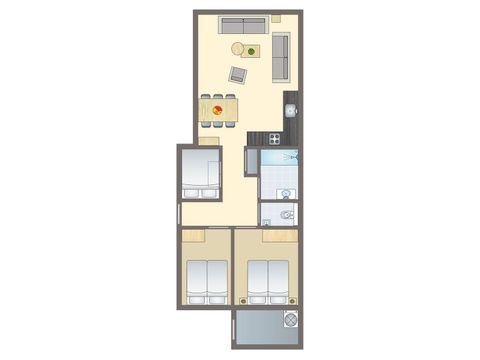 Bungalow 6 Personen - 4-6C (max. 4 Erwachsene)