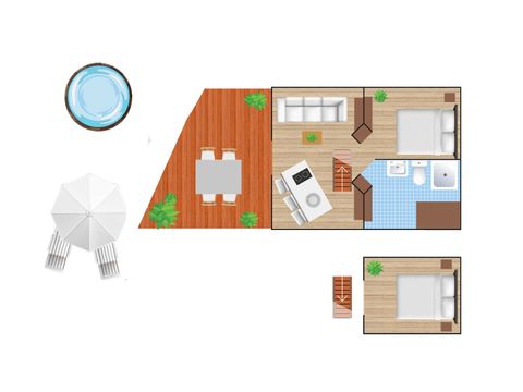 Zelt 4 Personen - Luxuriöse Hottub-Kabine