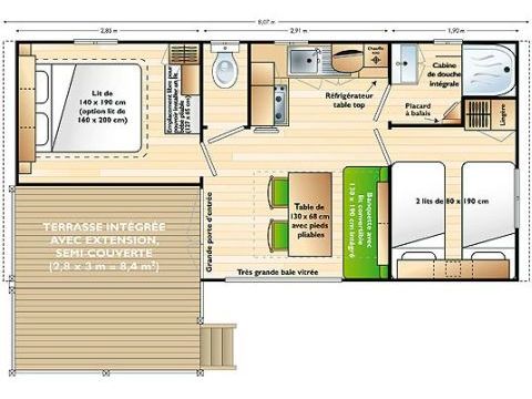 Mobilheim 4 Personen - Mobilheim/Chalet TV