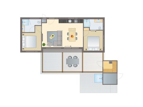 LODGE 4 Personen - 4-Personen-Wellness-Ferienhaus