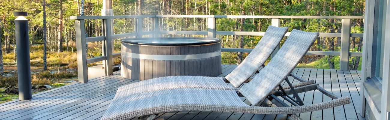 Ferienhäuser mit Whirlpool im Freien